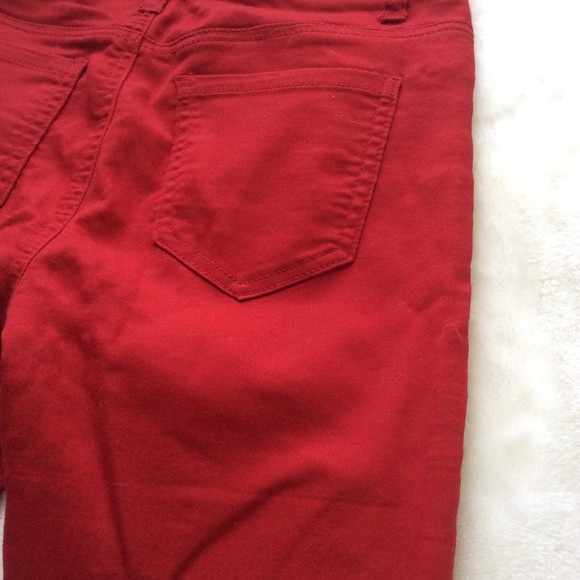 Design Lab Lord & Taylor Red Stretch Jeans straight Cut 26 - Picture 8 of 13